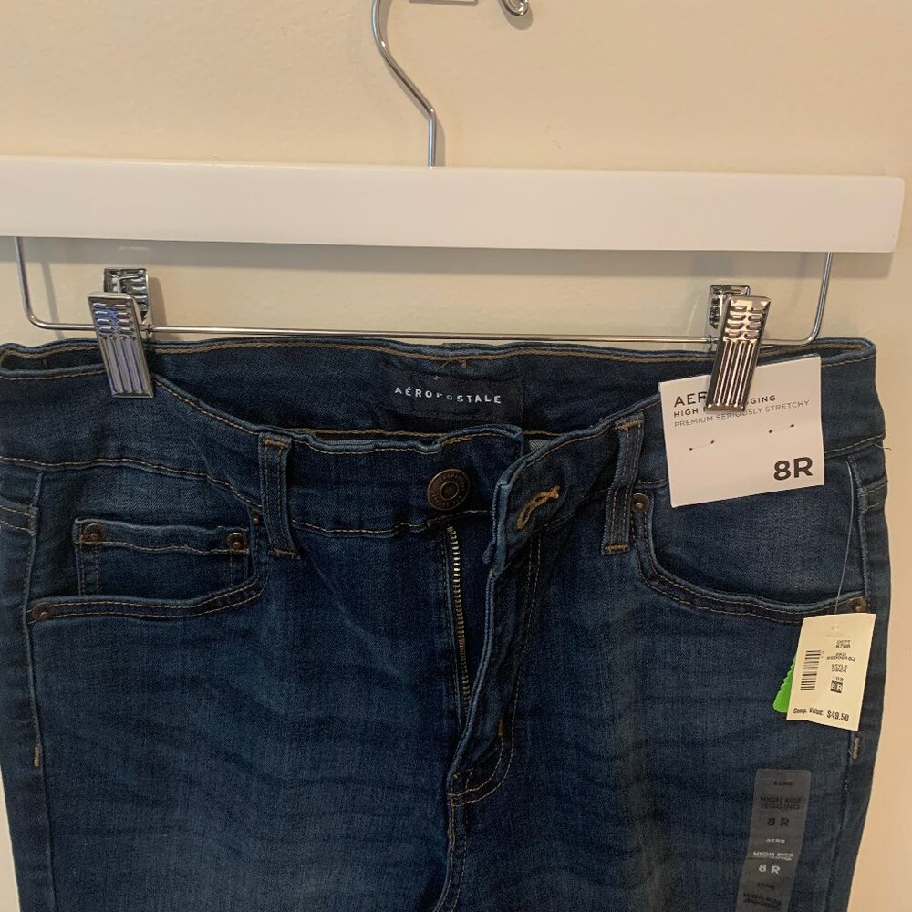 Aeropostale High Rise Dark Wash Jeggings(8R) - Picture 4 of 4